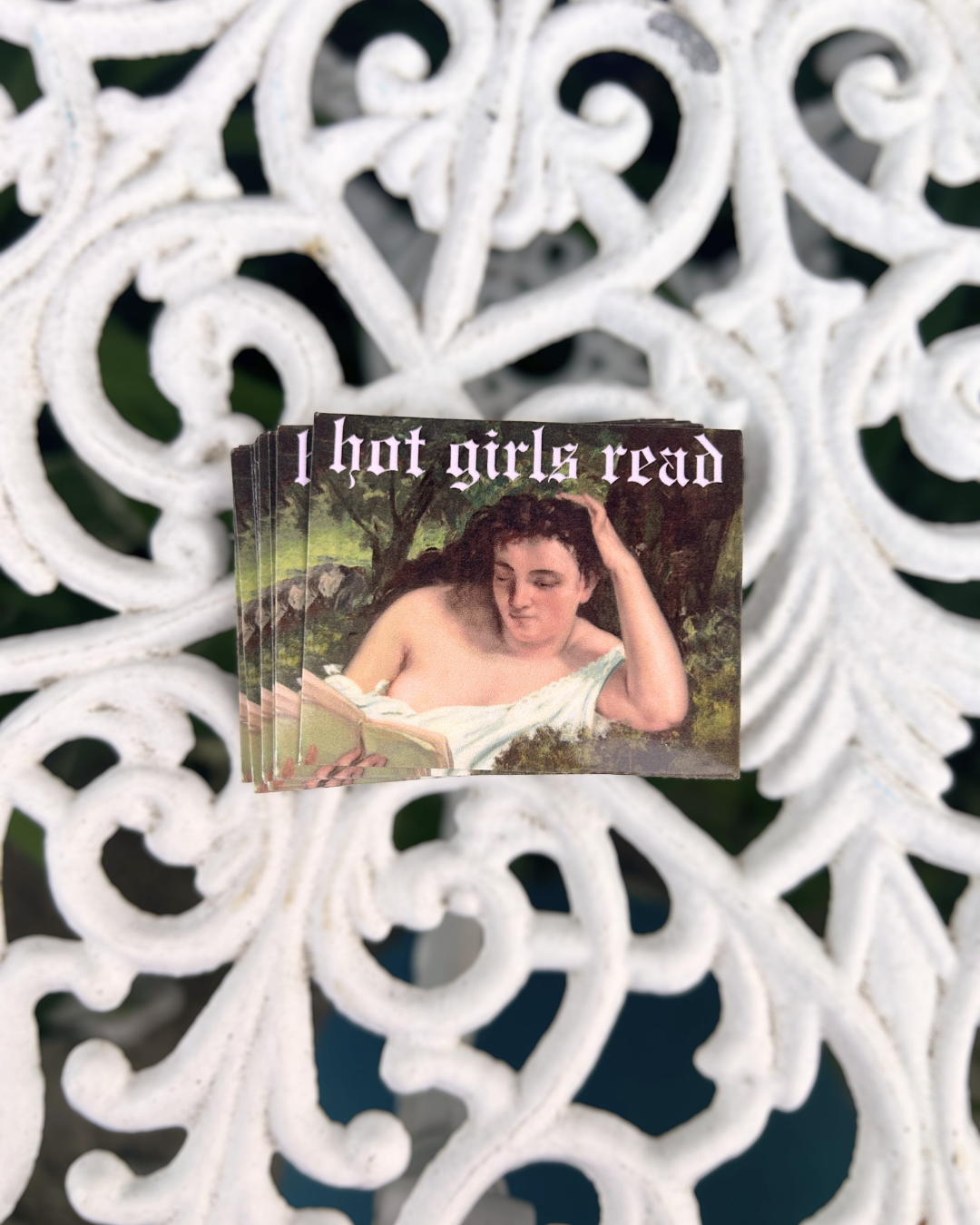 Hot Girls Read in a Forest - Art Sticker - Bookish Spite Sticker