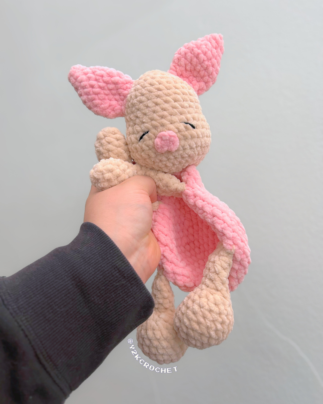 Baby Piglet Plushie - Crochet Pig Snuggler Plushie