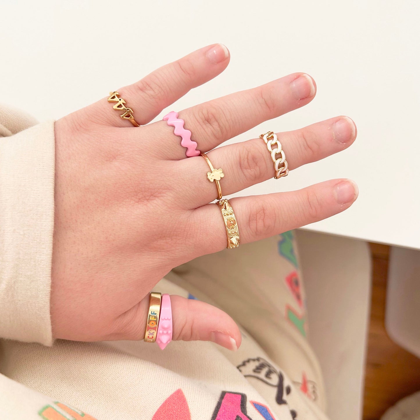 Gold Teddy Bear Ring