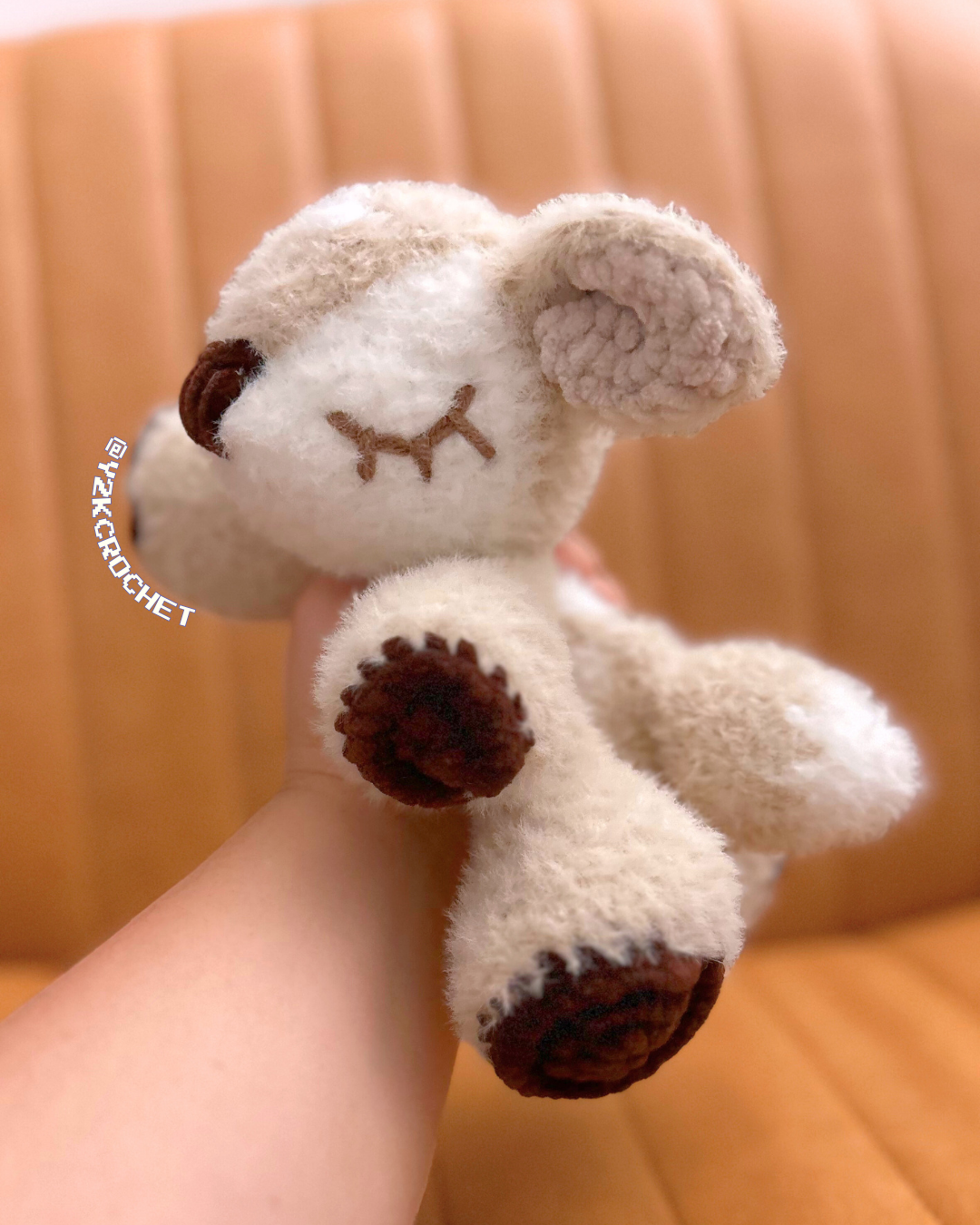 Faline the Fawn Plush - Handmade Deer Plushie Snuggler