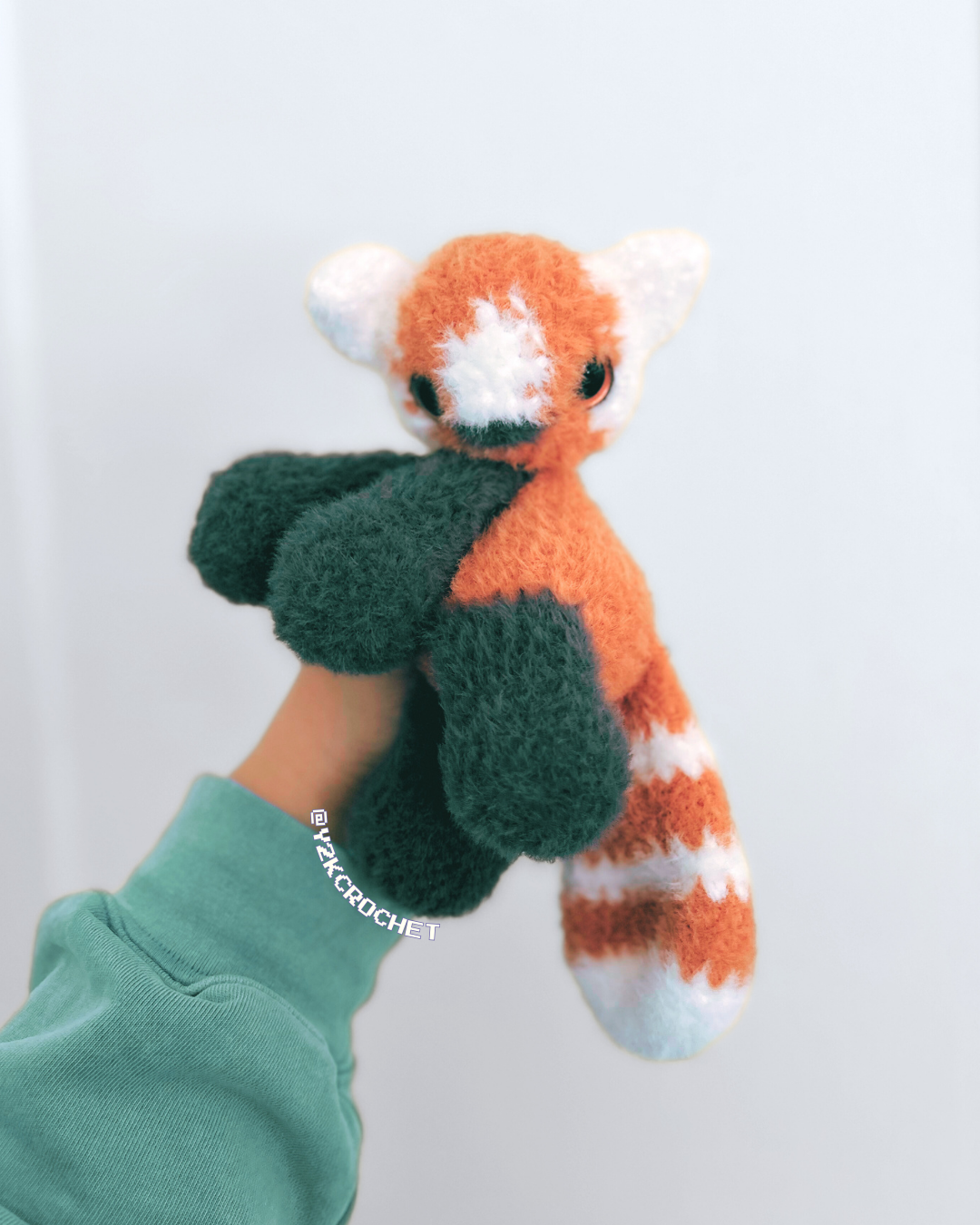 Ringo the Baby Red Panda Plushie - Weighted Handmade Crochet Plush