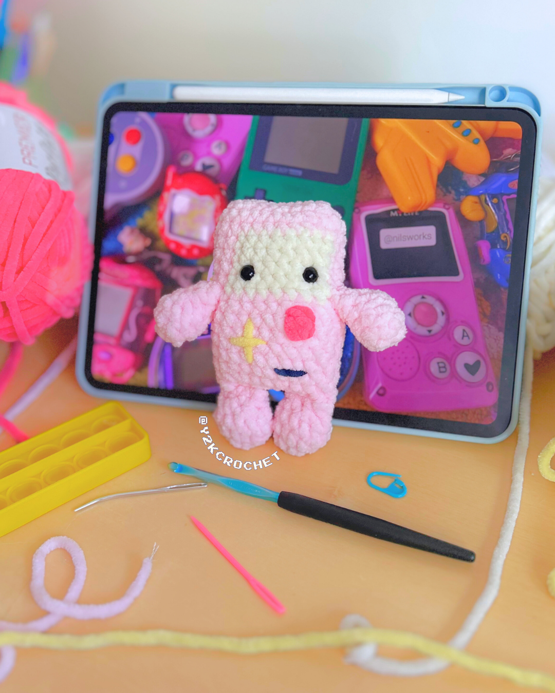 Pink Gameboy Plushie - Handmade Gameboy - Retro Video Game Plush