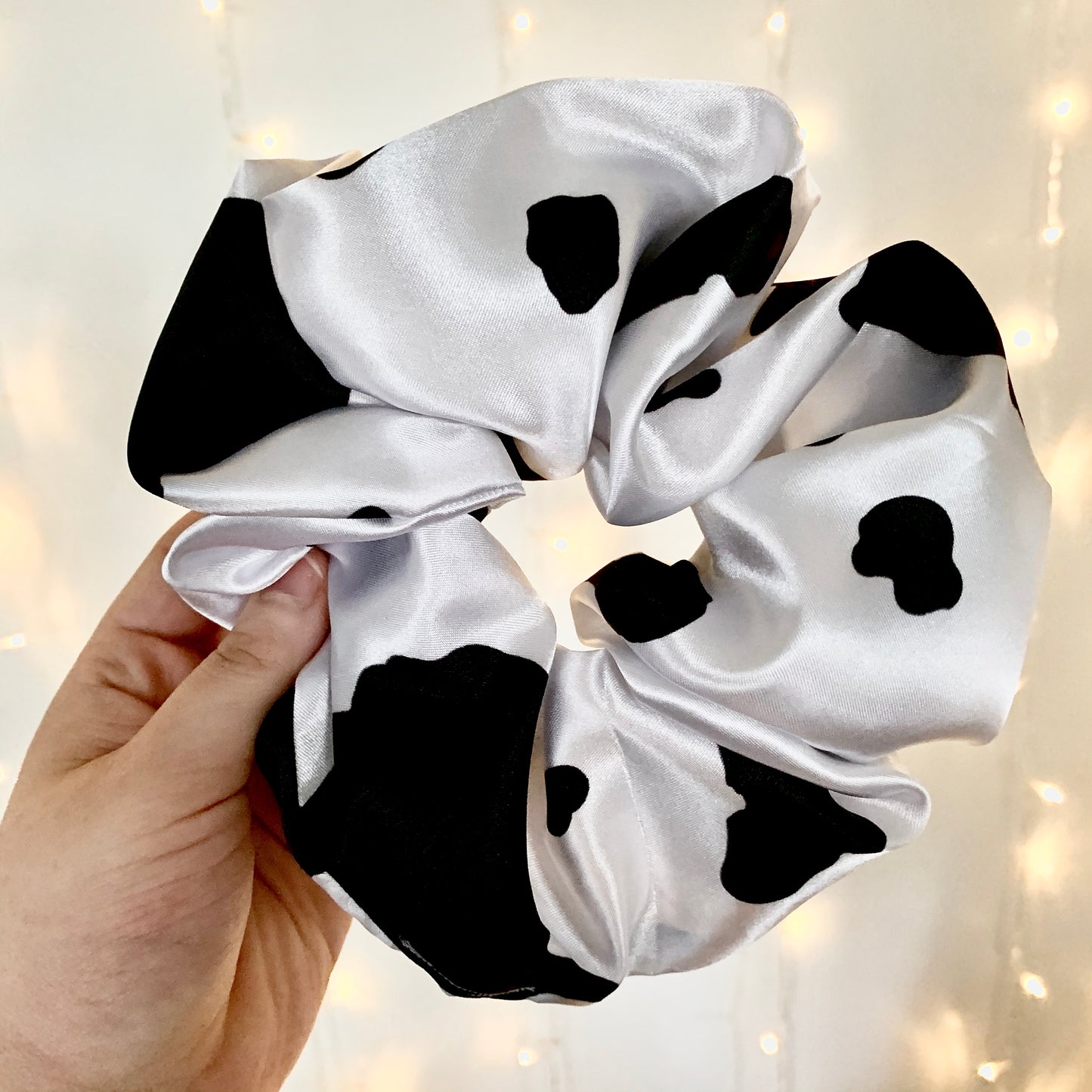 Cow Print Satin Scrunchie - The Lea Scrunchie