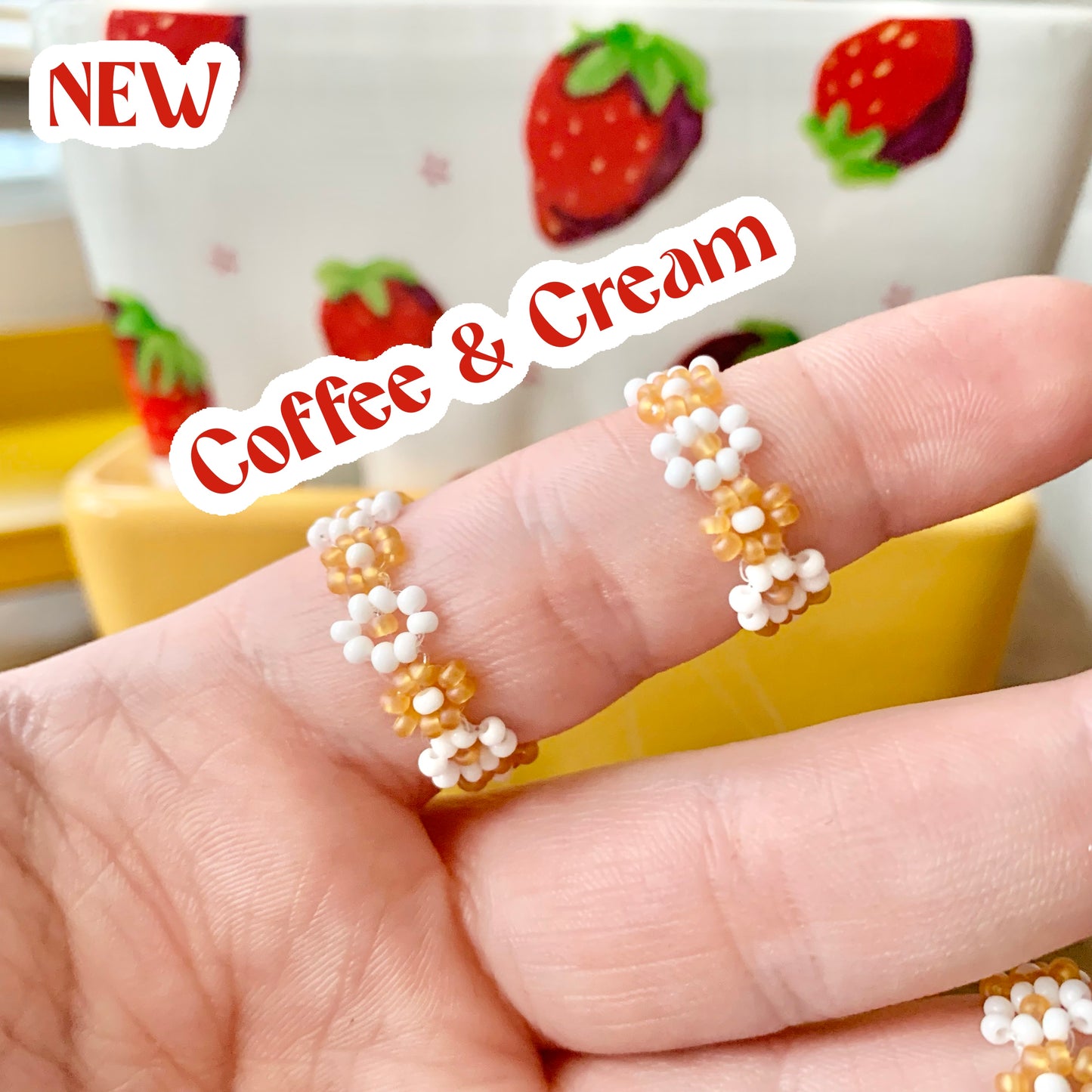 Dainty Daisy Chain Bead Ring