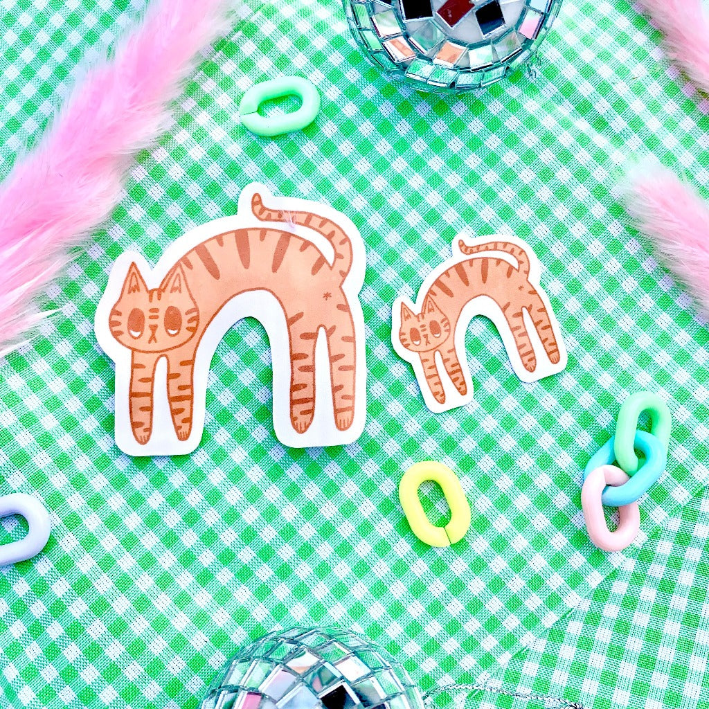 Lanky Orange Tabby Cat Sticker Set
