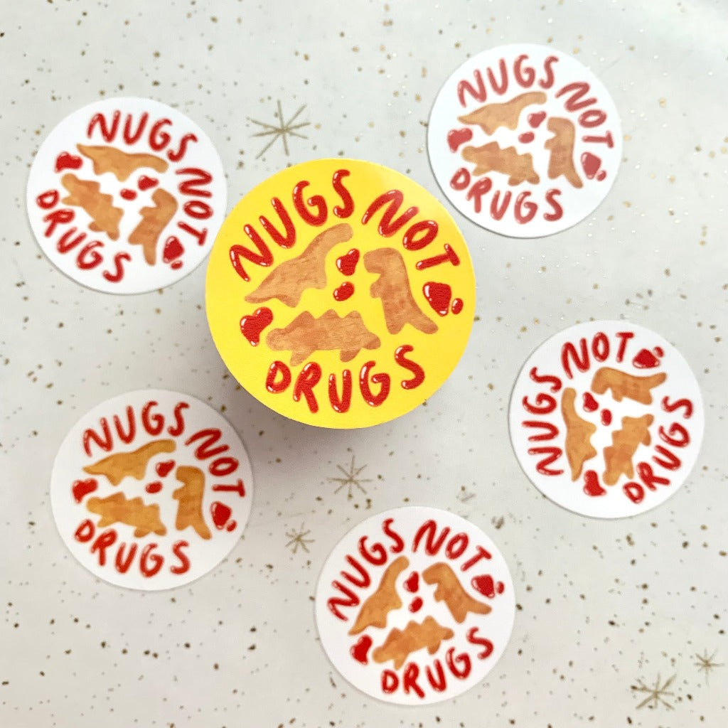 Nugs Not Drugs | Dino Chicken Nugget Sticker
