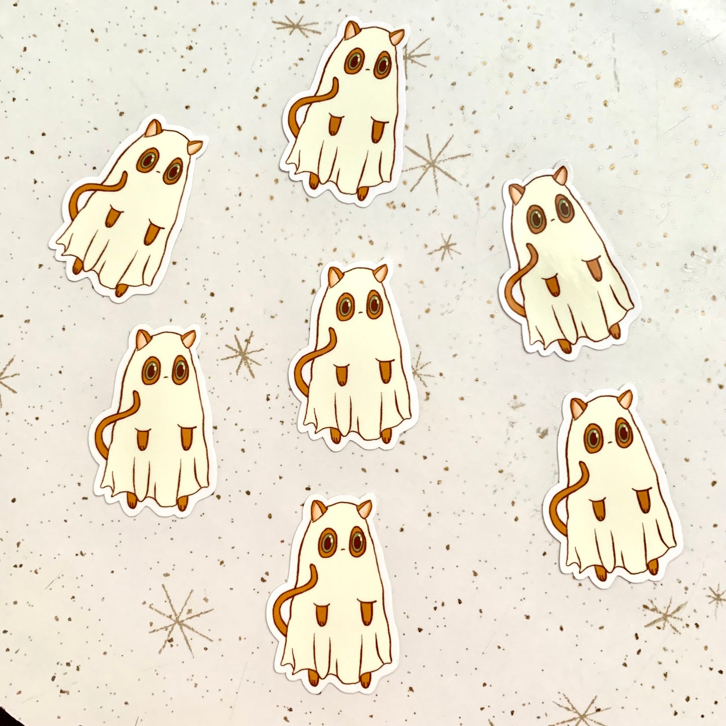 Pudge the Ghost Cat Sticker