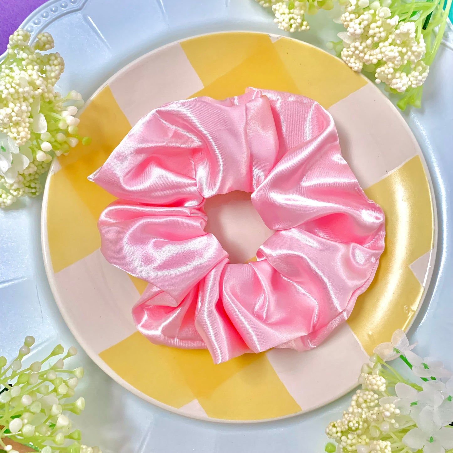 Anna Pink Satin XL Scrunchie