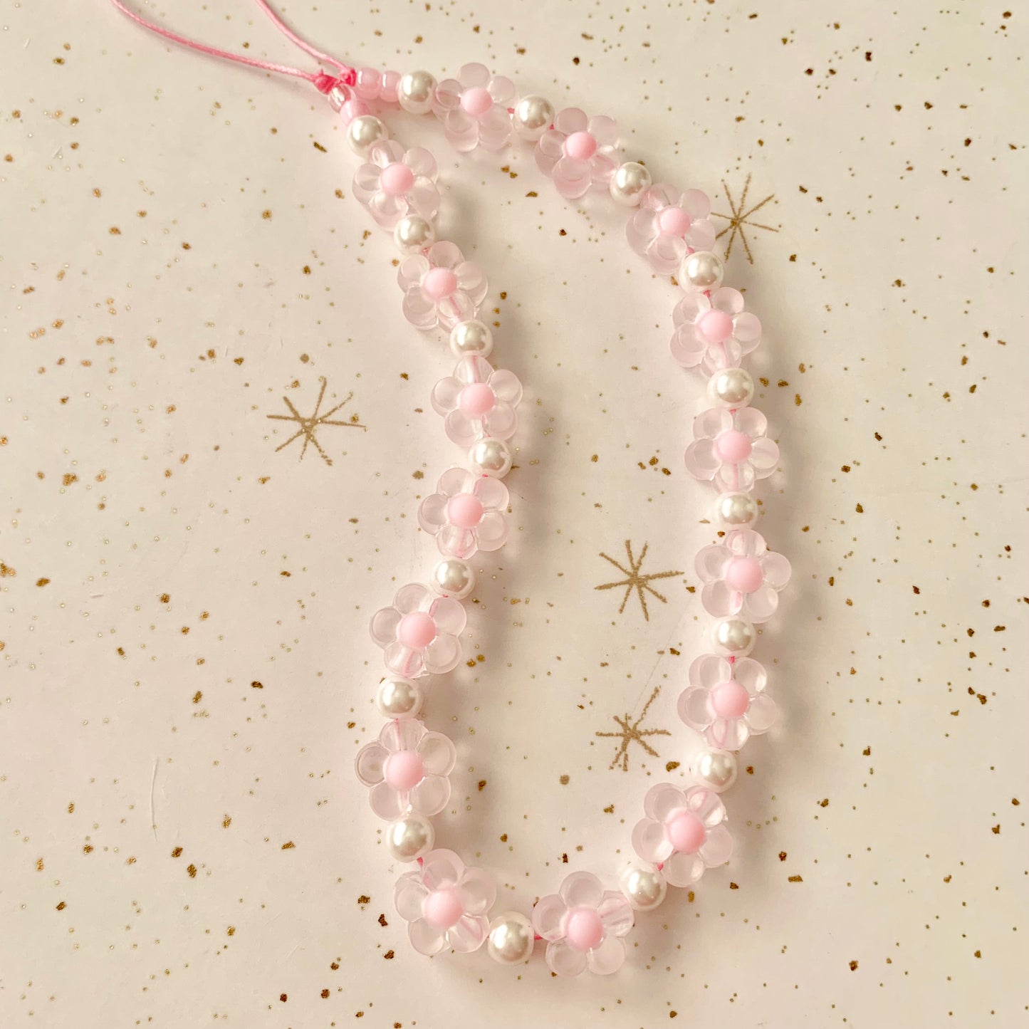 Pink Flower Phone Charm