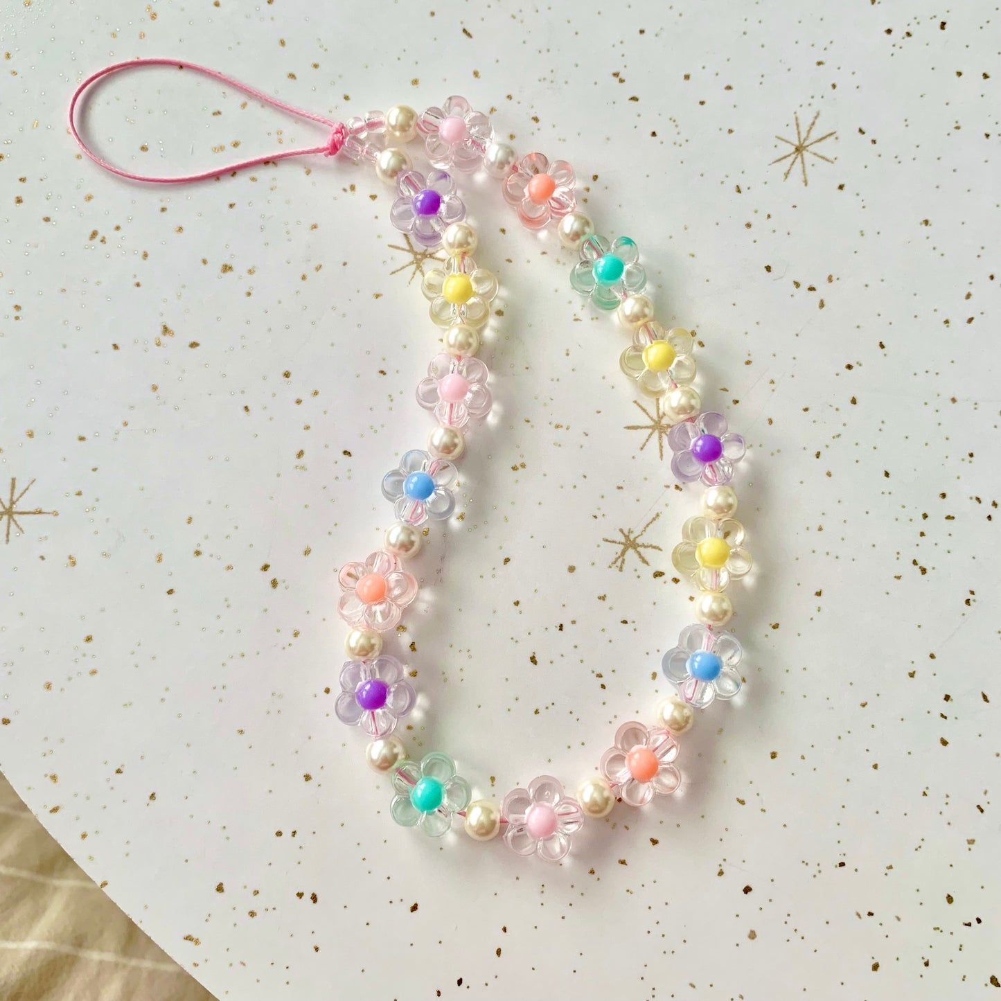 Rainbow Flower Phone Charm