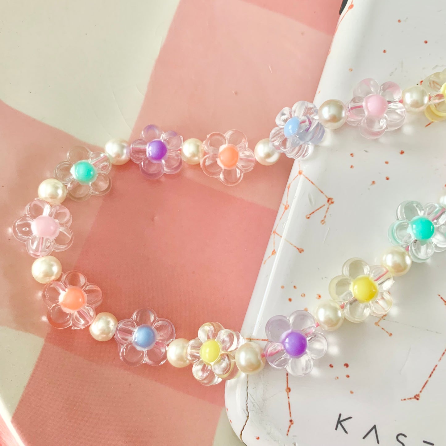 Rainbow Flower Phone Charm