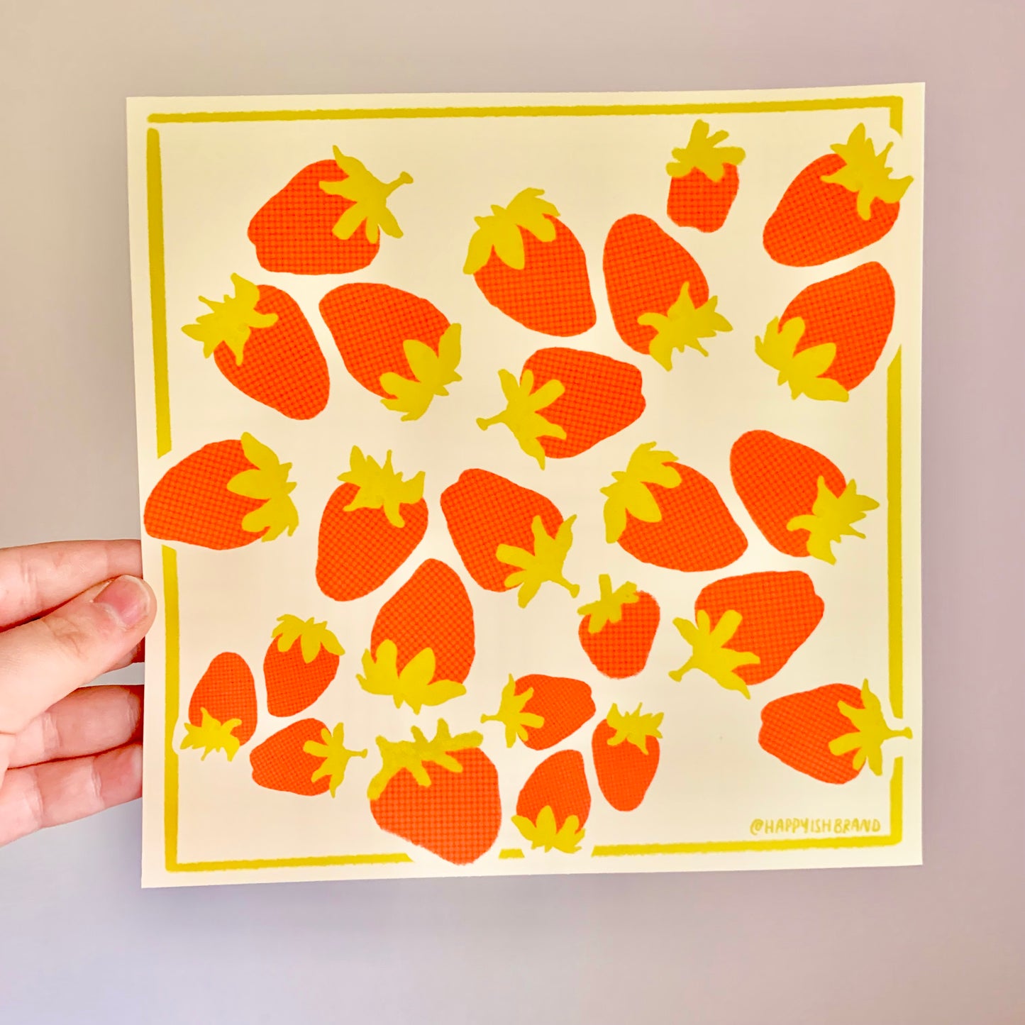 Cottagecore Strawberries 8x8" Art Print