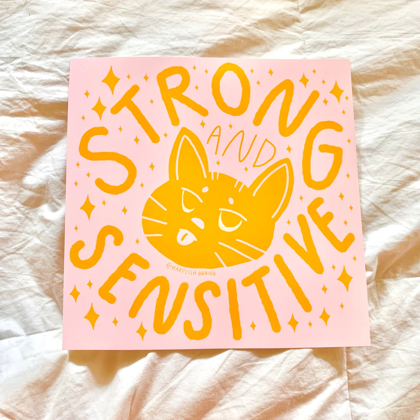 Strong & Sensitive Cat 8x8" Art Print