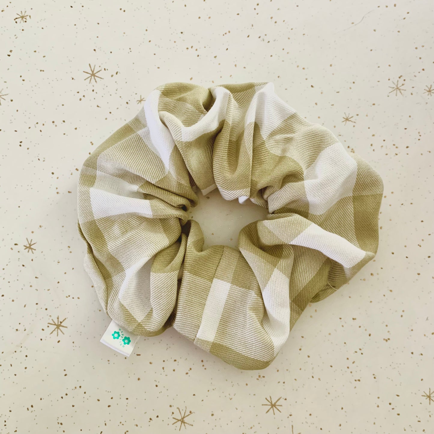 Sage Green Gingham XL Scrunchie