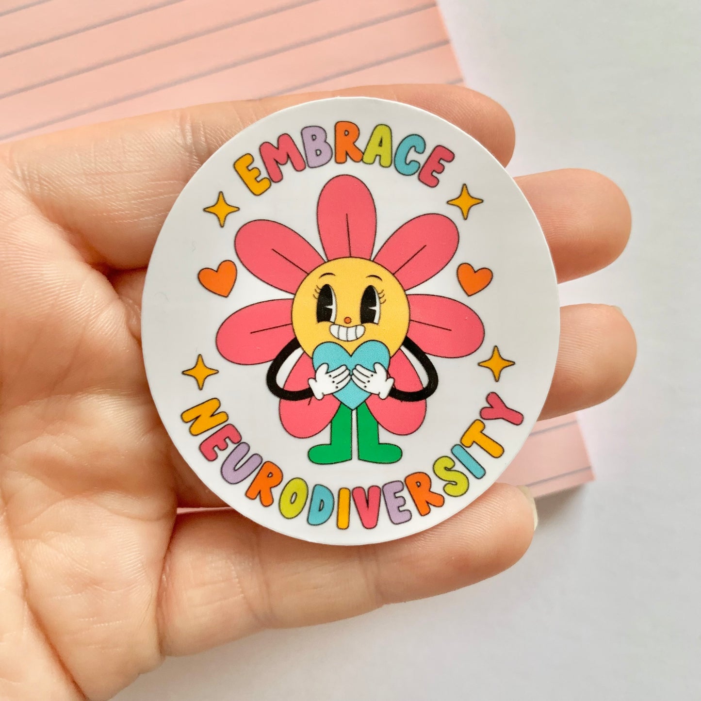 Embrace Neurodiversity Flower - Mental Health Sticker