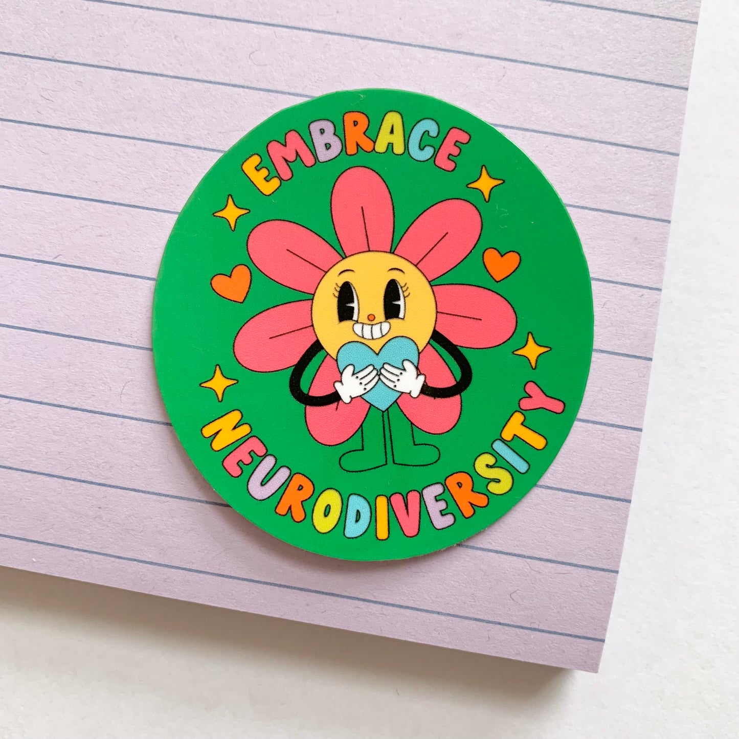 Embrace Neurodiversity Flower - Mental Health Sticker