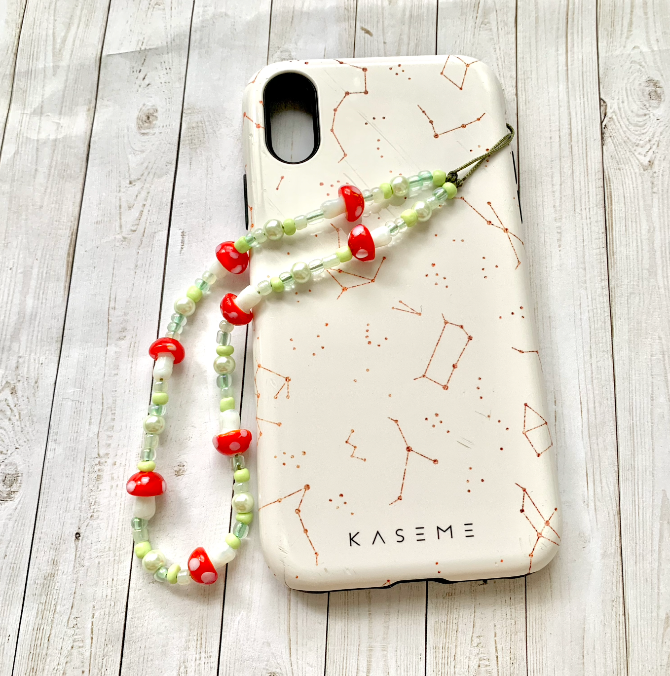 Cottagecore Red Mushroom Phone Charm