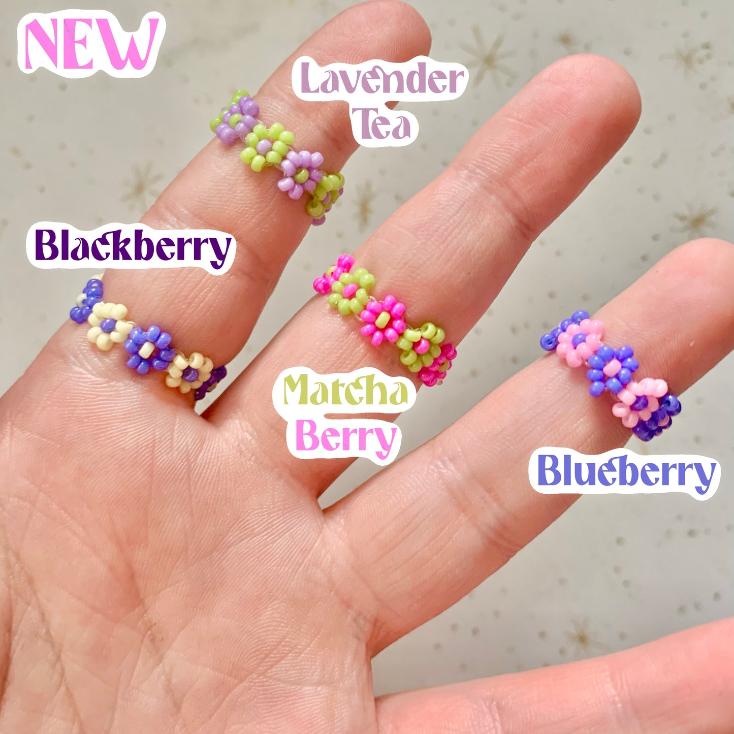 Dainty Daisy Chain Bead Ring