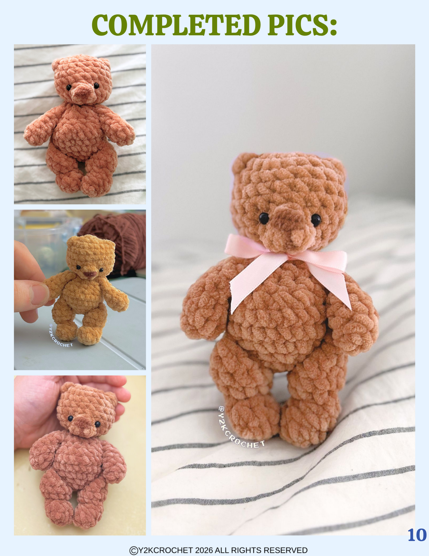 DIGITAL PATTERN: Bagley the Mini Teddy Bear Plushie + Bag Charm