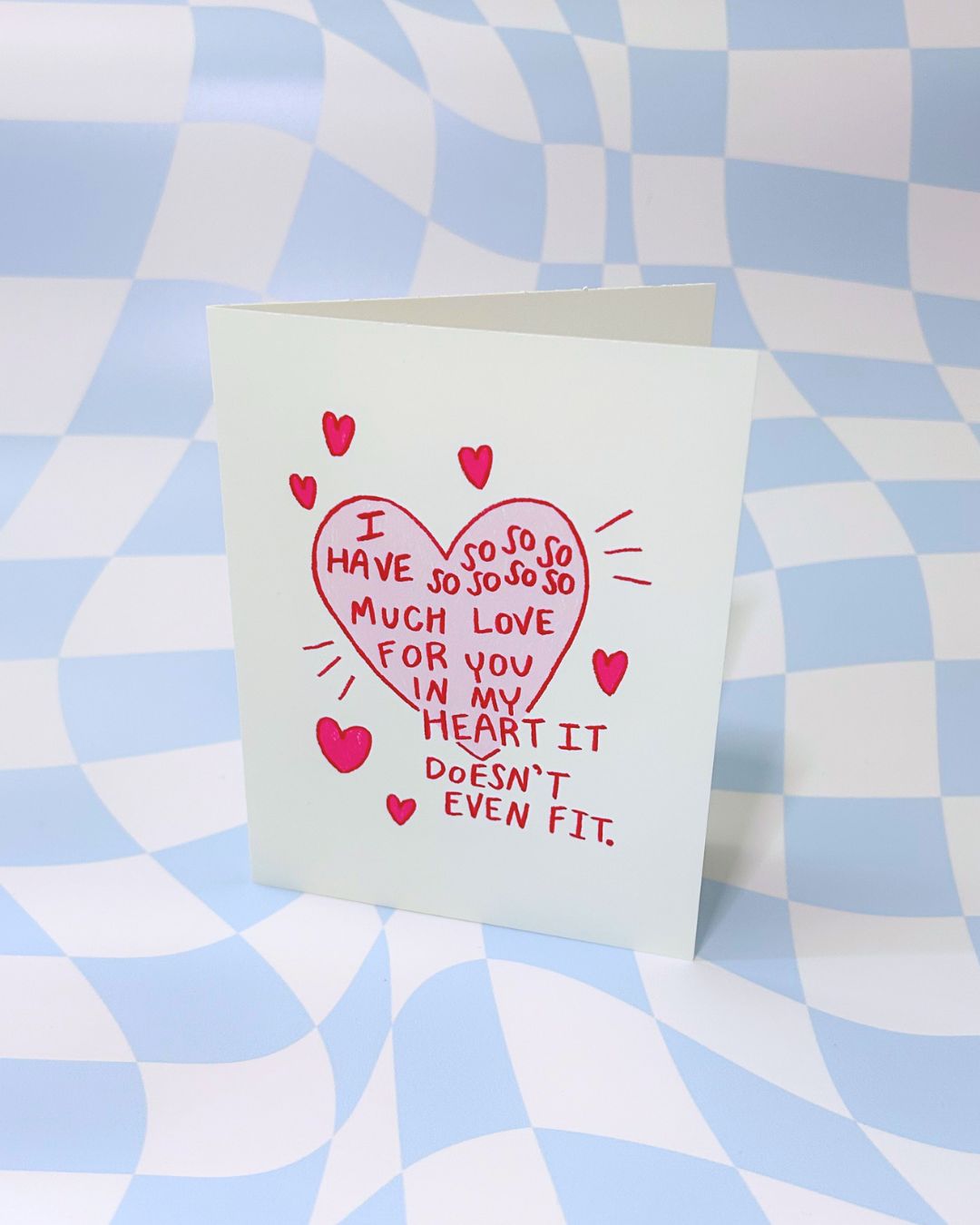 So Much Love Card - Love Themed Greeting Cards - Hand Drawn Valentines Card