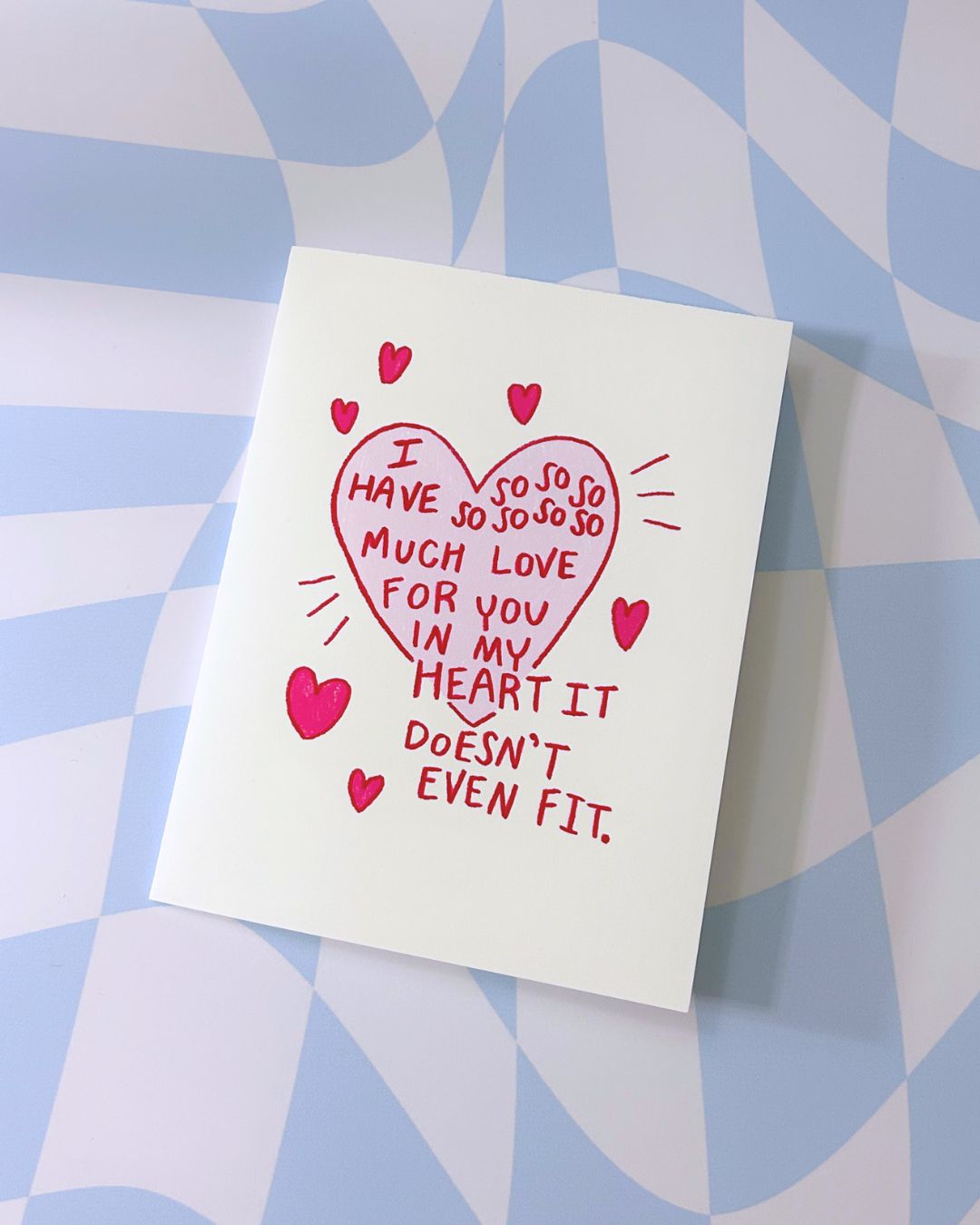 So Much Love Card - Love Themed Greeting Cards - Hand Drawn Valentines Card
