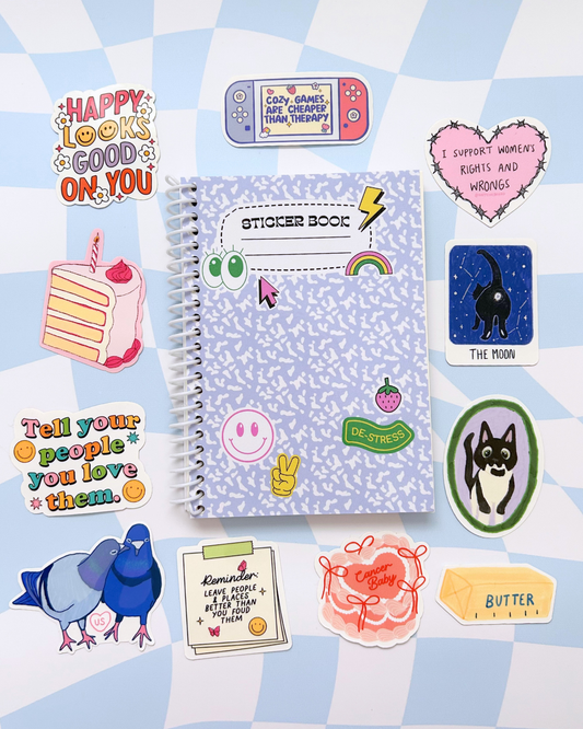 Purple Composition Sticker Book - Sticker Storage Book