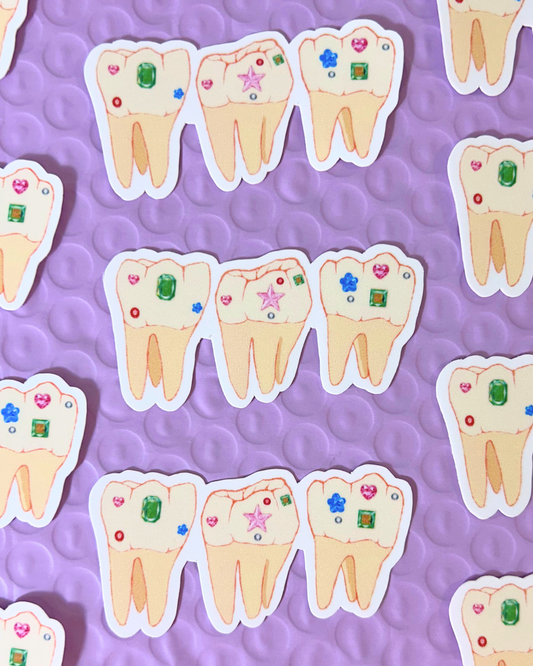 Trinket Teeth Sticker - Tooth Gems Art