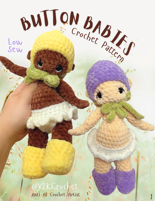 DIGITAL PATTERN: Button Babies - PDF Crochet Pattern