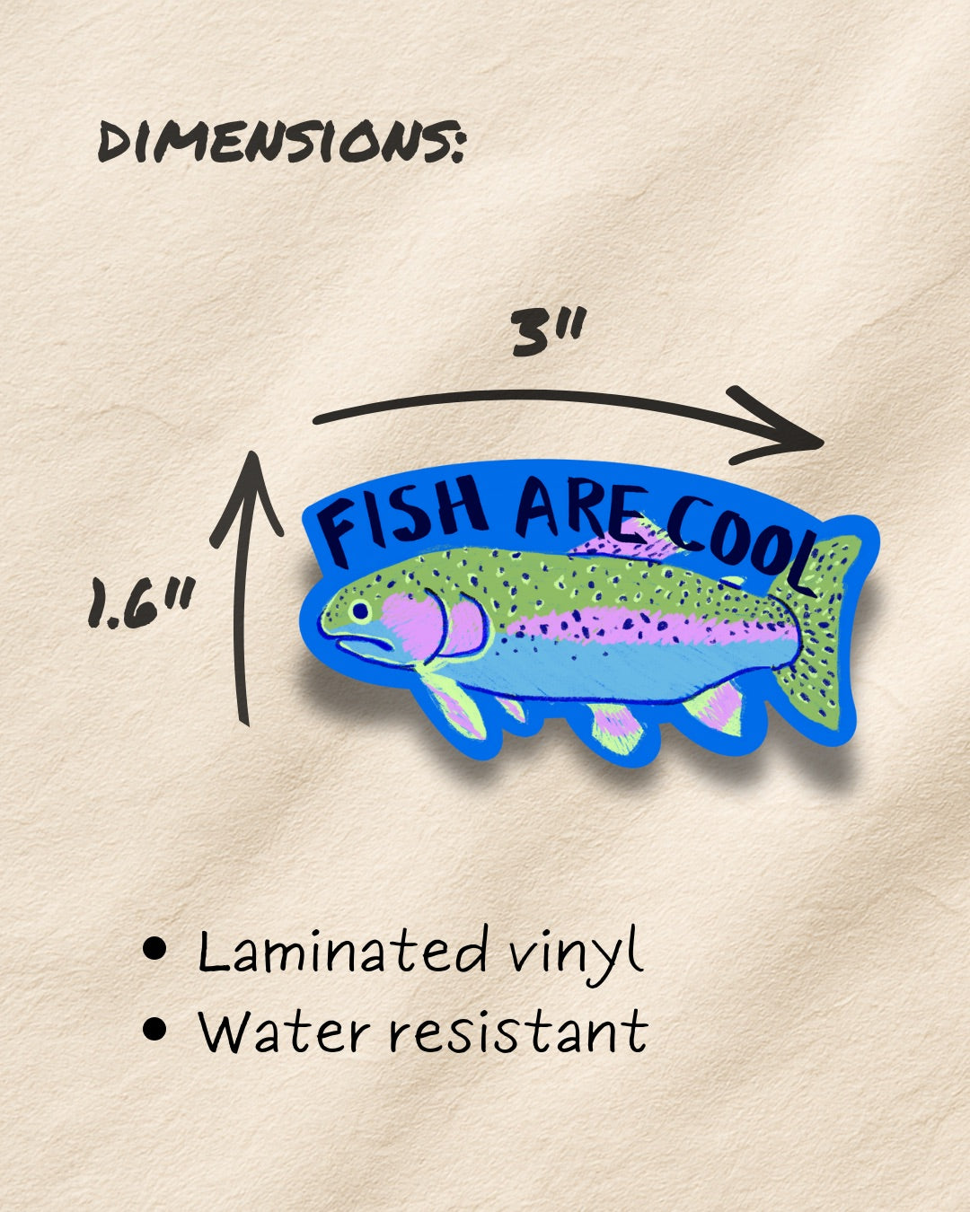 Fish are Cool - Rainbow Trout Sticker