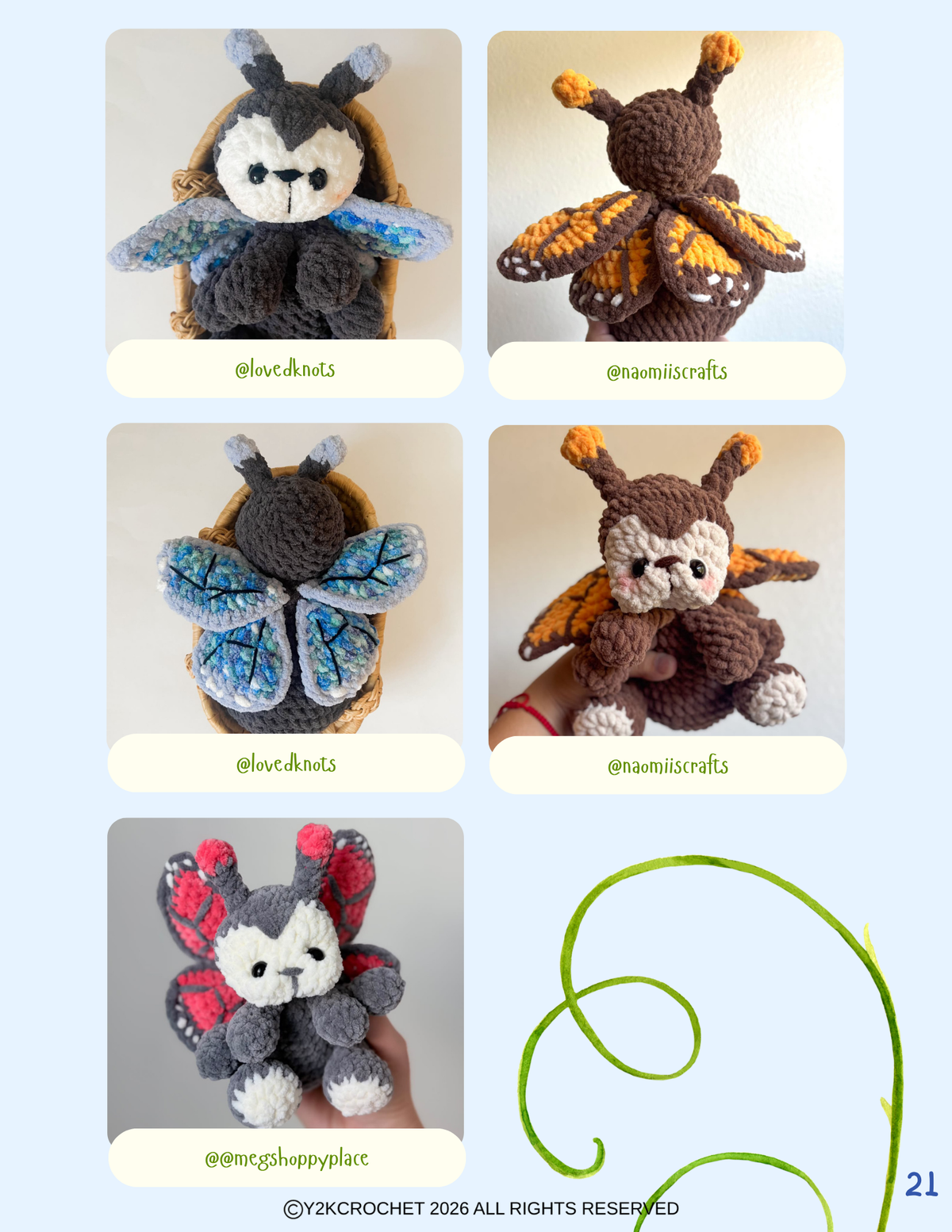 DIGITAL PATTERN: Mishka the Monarch Butterfly - Amigurumi Crochet Pattern