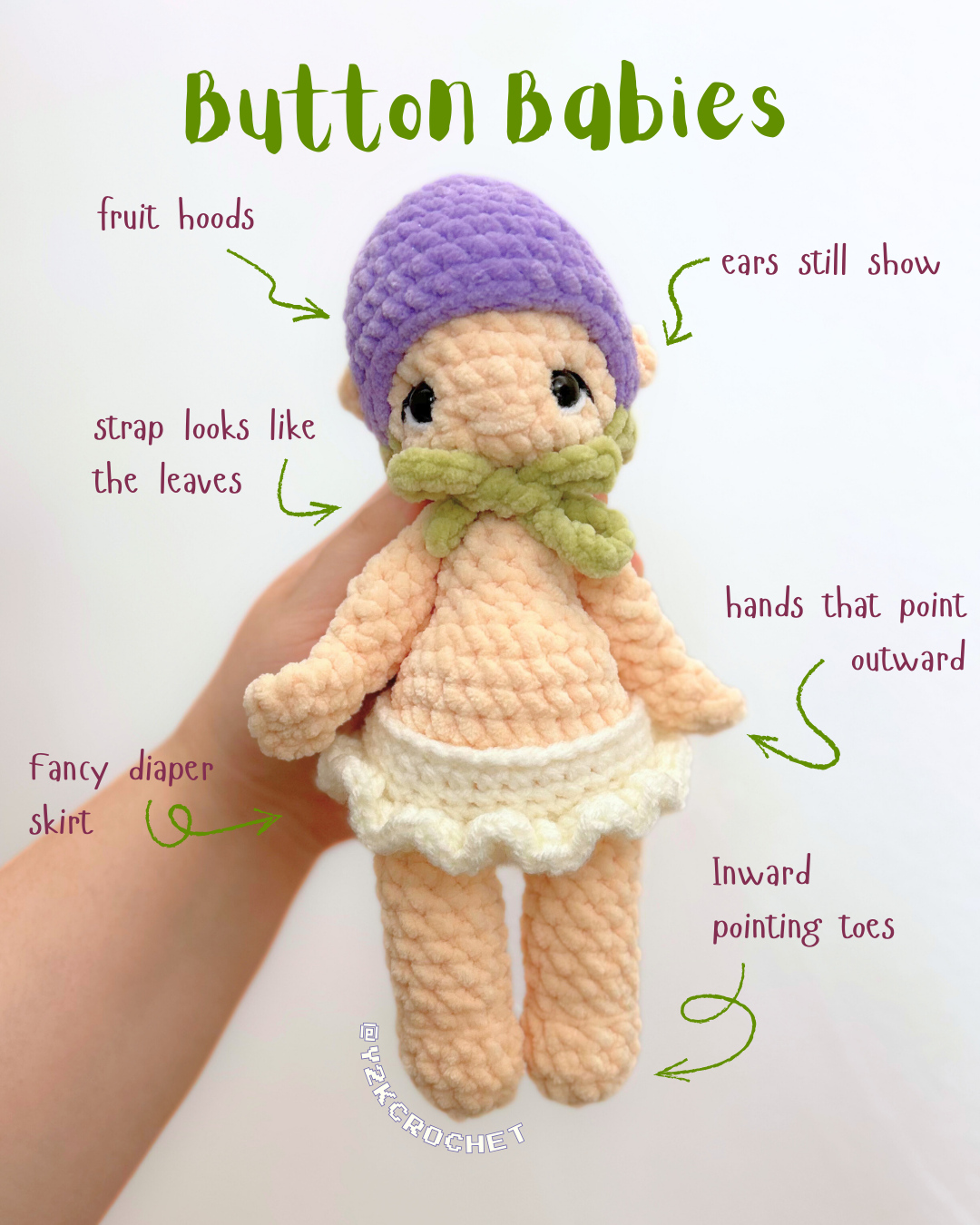 DIGITAL PATTERN: Button Babies - PDF Crochet Pattern
