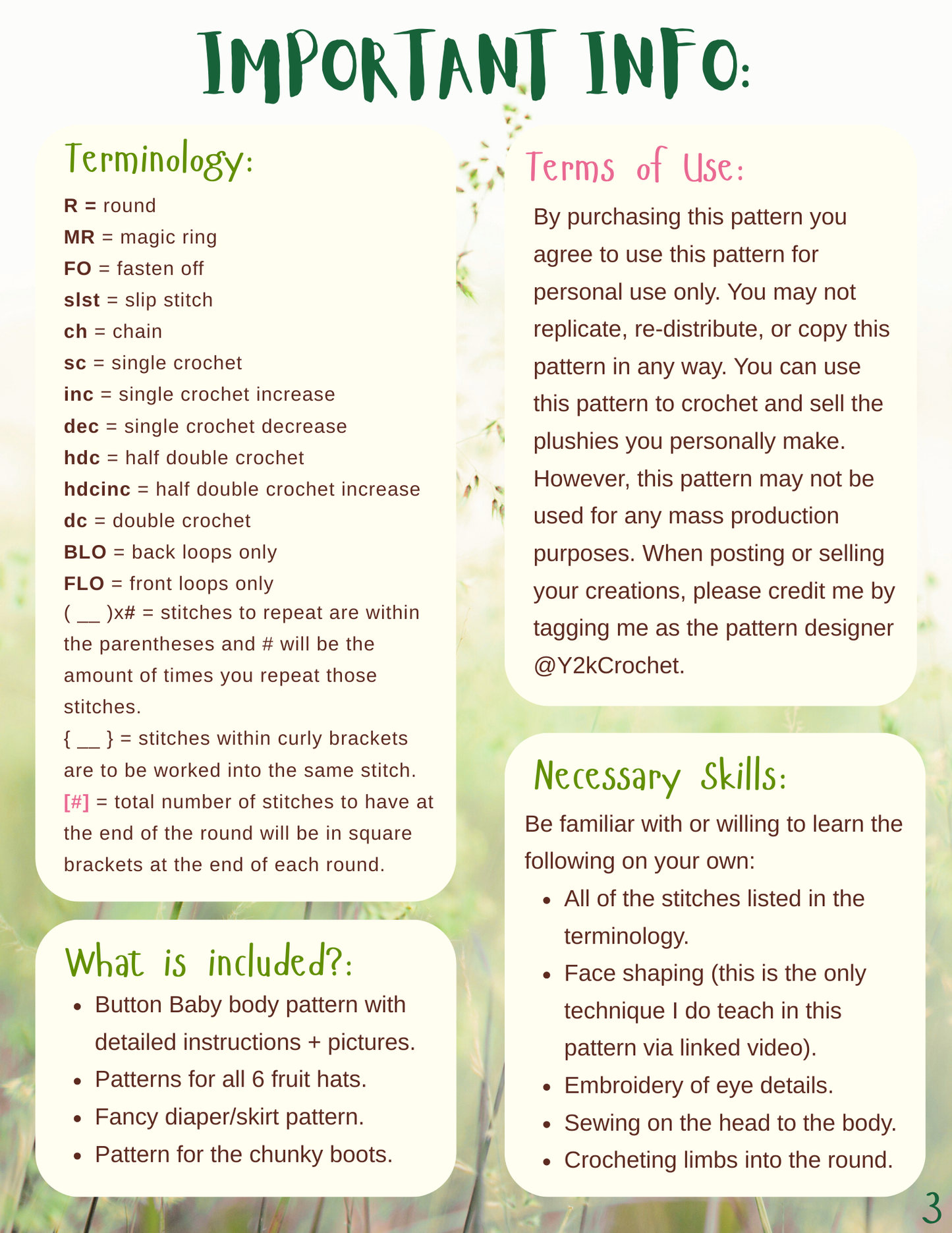 DIGITAL PATTERN: Button Babies - PDF Crochet Pattern