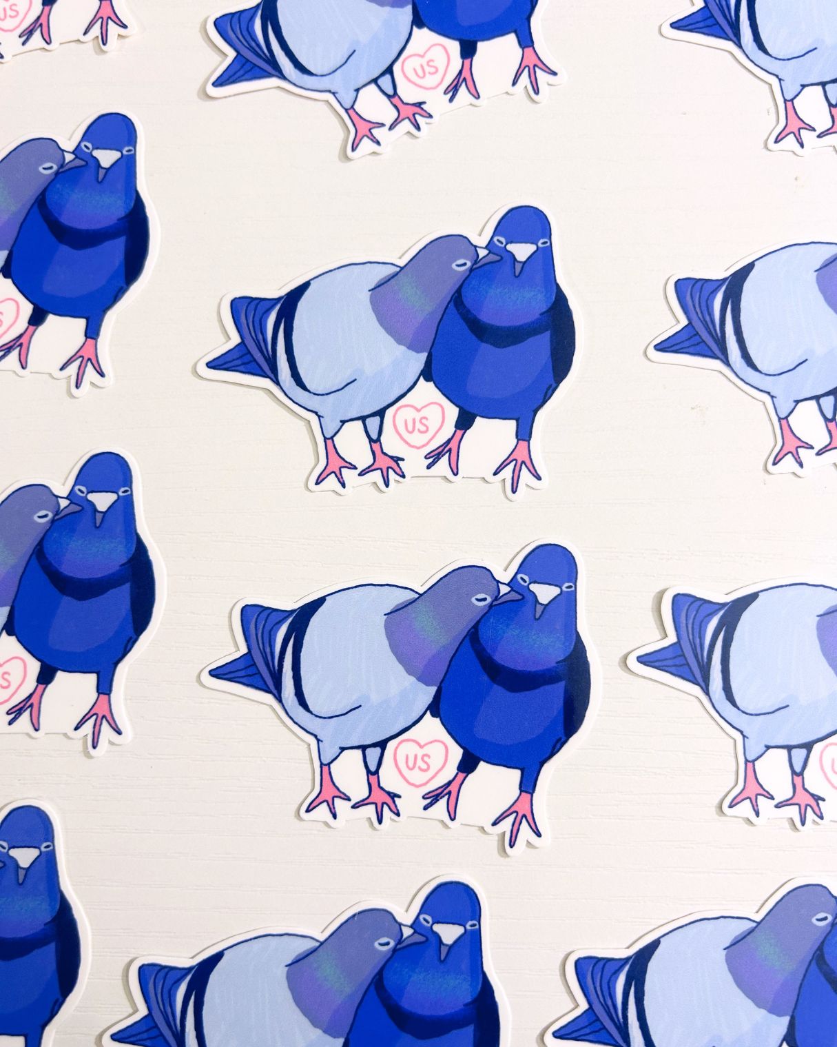 Us as Pigeons in Love Sticker - New York City Pigeons