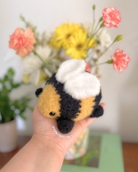 Fluffy Barnaby the Bumble Bee - Weighted Handmade Sleepy Bee Plushie