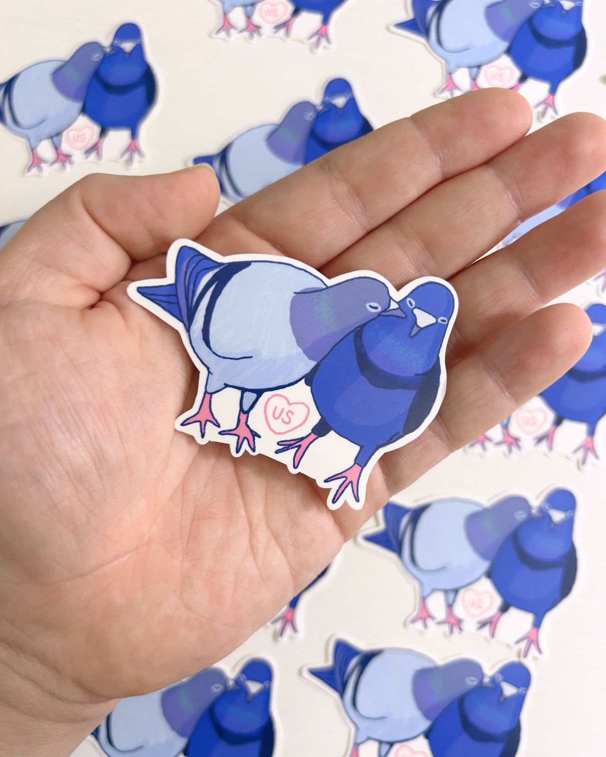 Us as Pigeons in Love Sticker - New York City Pigeons