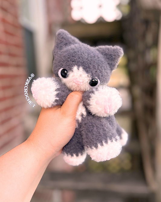 Bijou the Tuxedo Cat Plushie - Weighted Crochet Kitten Plushie