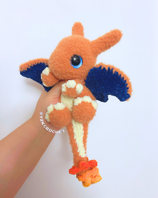 Charizard Pokemon Plush - Handmade Pokemon Plushie Snuggler