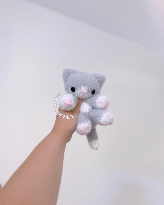 Baby Kitty Plushie - Crochet Cat Lovey/Snuggler Plushie