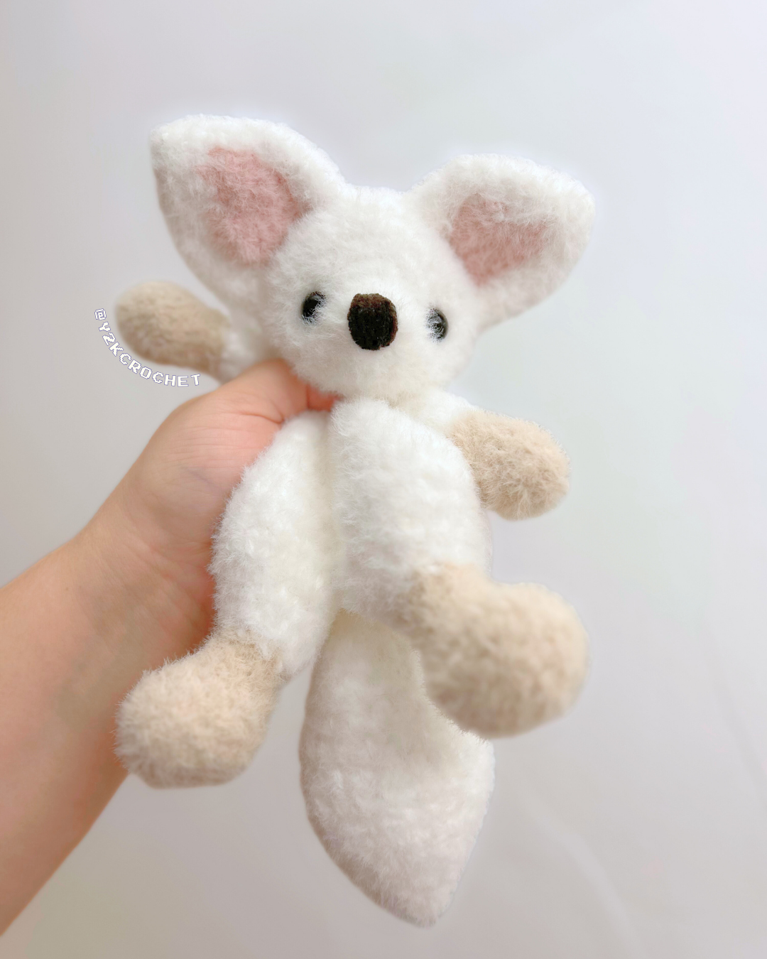 Finneas the Fennec Fox Plush - Handmade Fox Plushie Snuggler