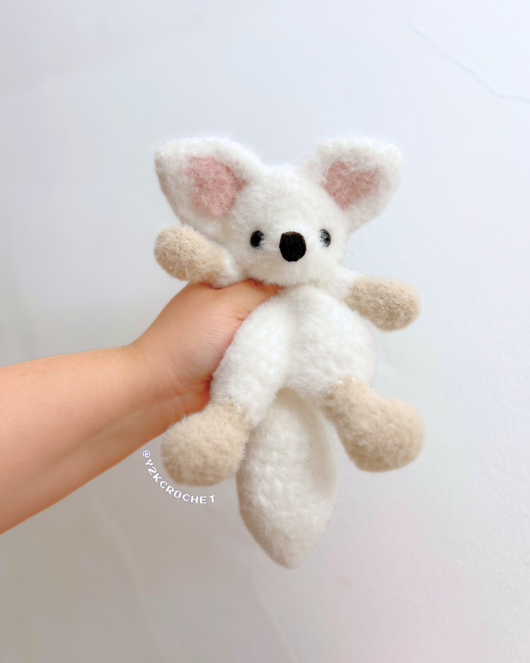 Finneas the Fennec Fox Plush - Handmade Fox Plushie Snuggler