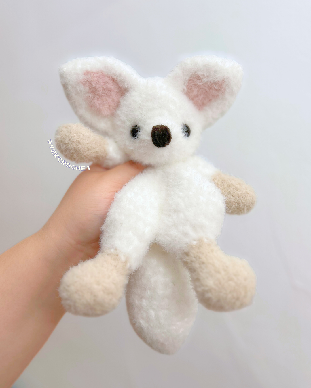 Finneas the Fennec Fox Plush - Handmade Fox Plushie Snuggler