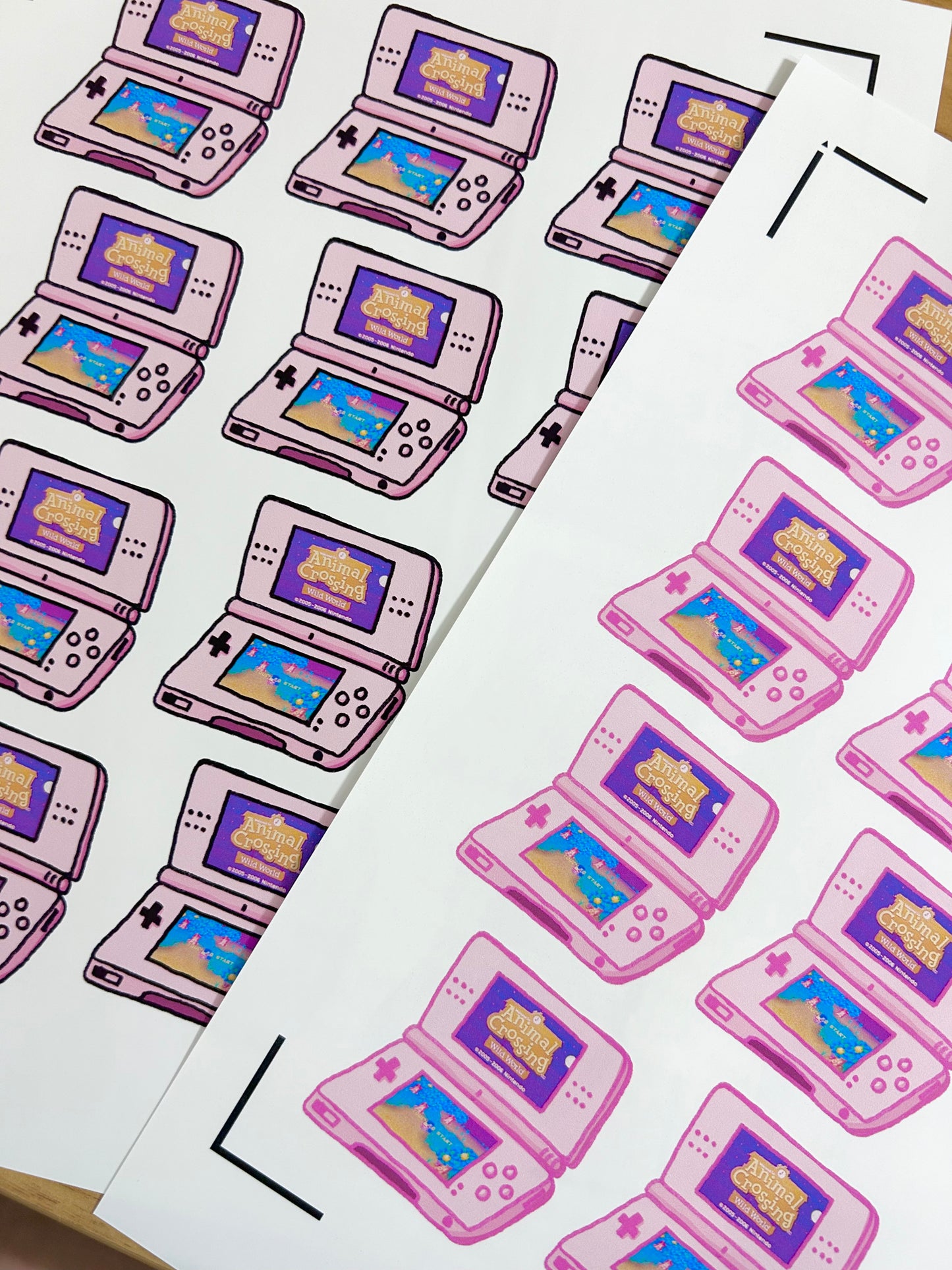 Pink Nintendo DS Lite Sticker - Animal Crossing Wild World Sticker