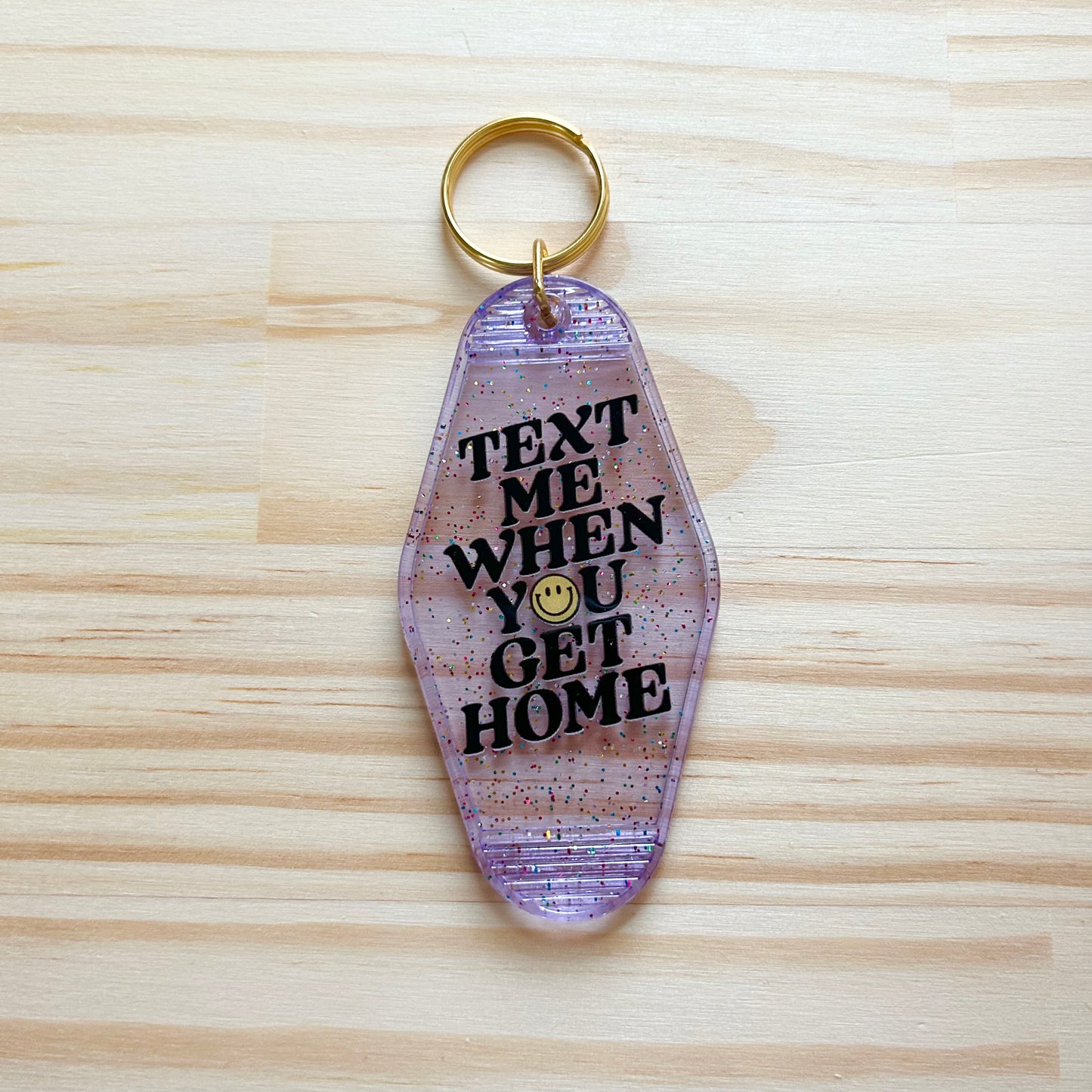 Text Me When You Get Home - Cute Motel Keychain