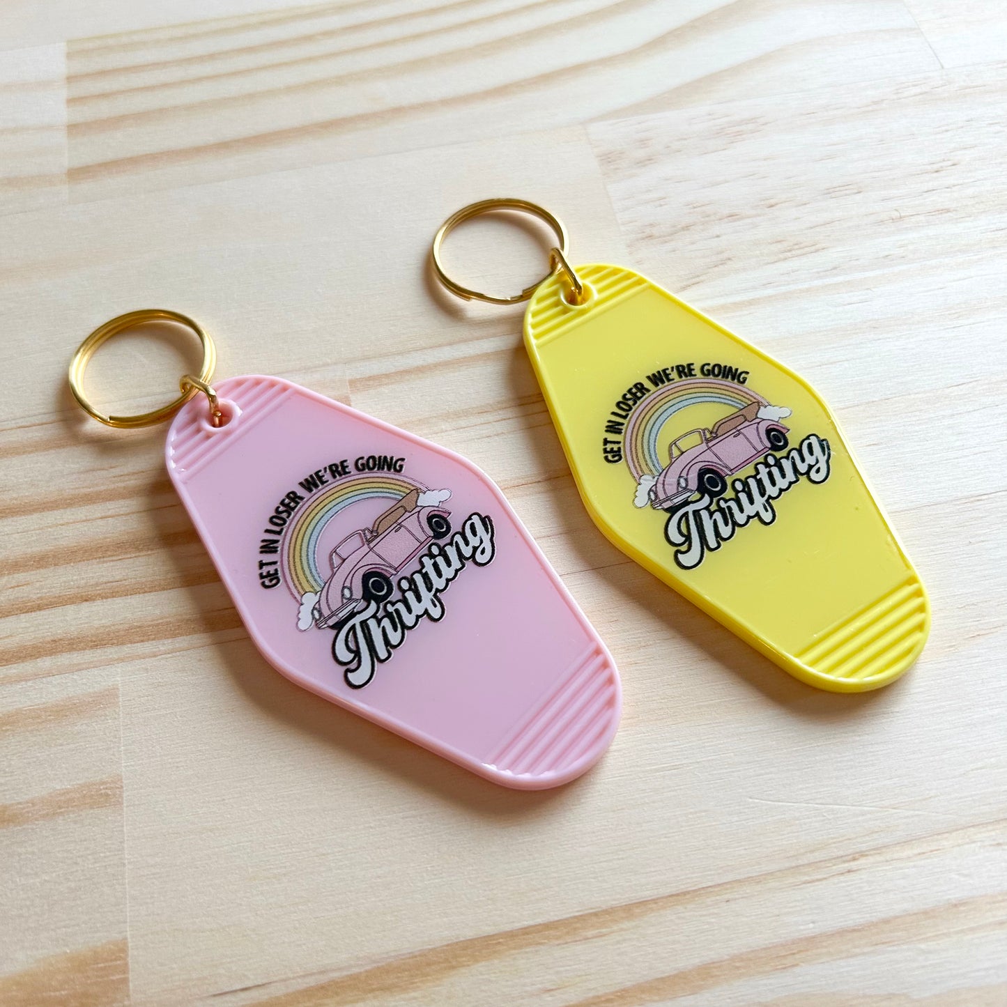 Get In Loser We're Going Thrifting - Cute Motel Keychain