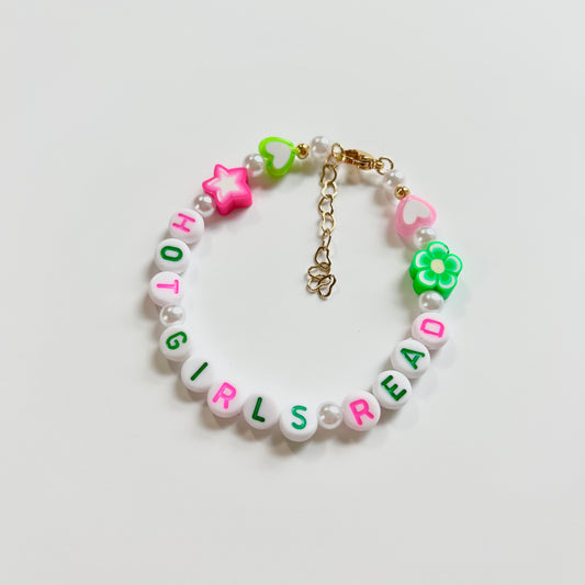 Hot Girls Read Pink and Green Friendship Bracelet