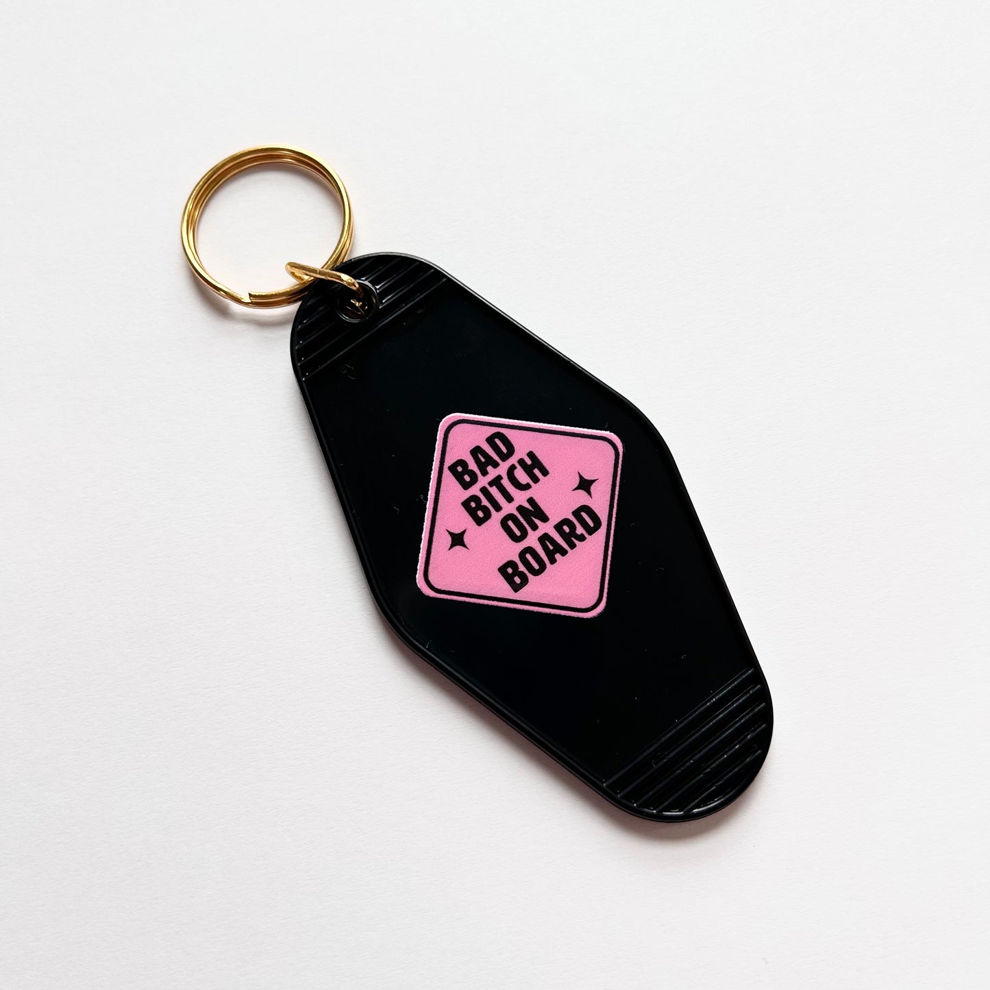 Bad Bitch on Board - Cute Pink Motel Keychain