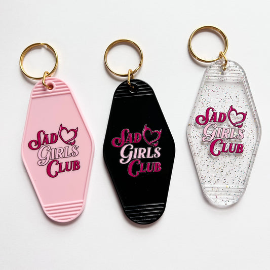 Sad Girls Club - Cute Pink Motel Keychain