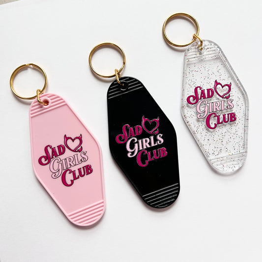 Sad Girls Club - Cute Pink Motel Keychain