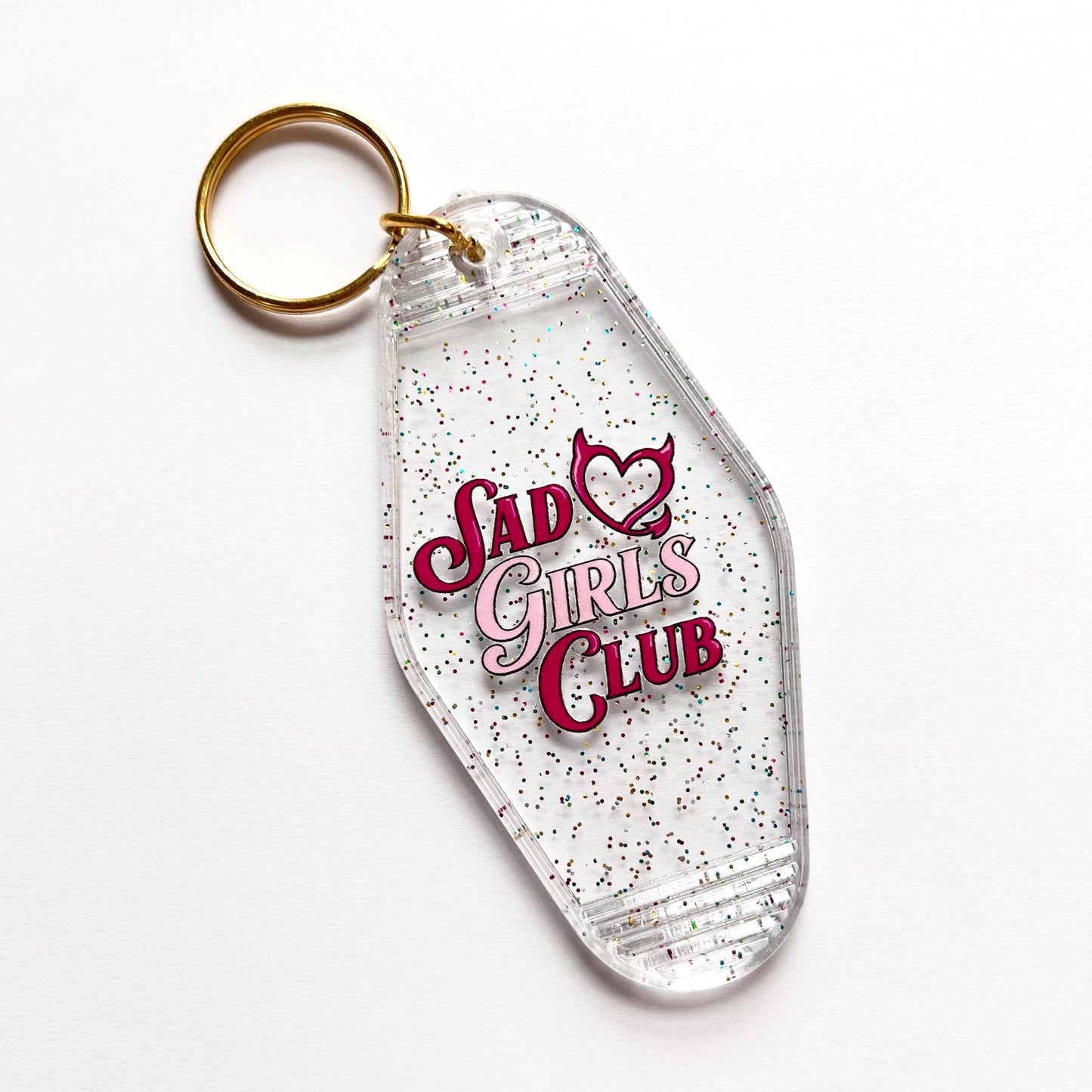 Sad Girls Club - Cute Pink Motel Keychain