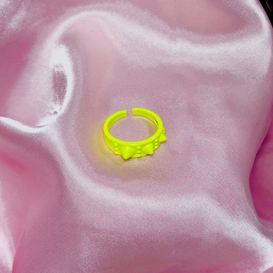 Neon Green Studded Ring